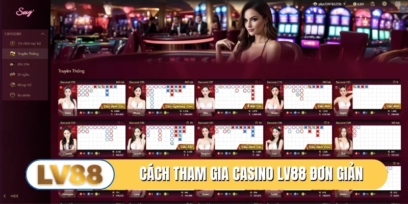 Cách tham gia casino LV88 siêu đơn giản