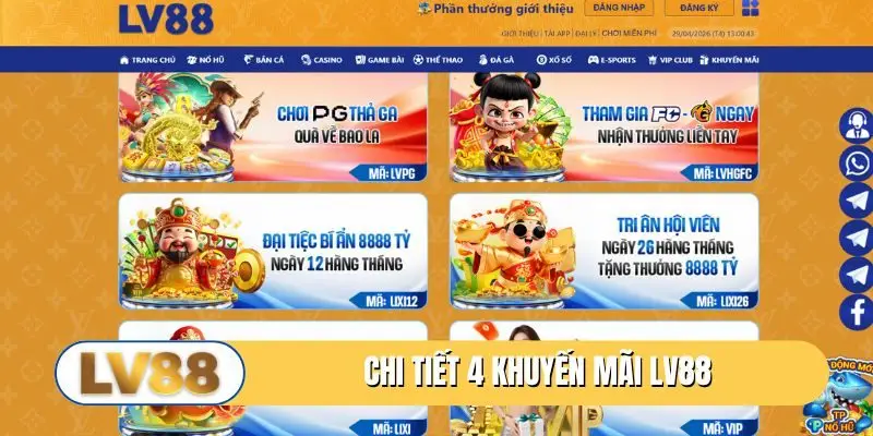 Chi tiết 4 khuyến mãi LV88