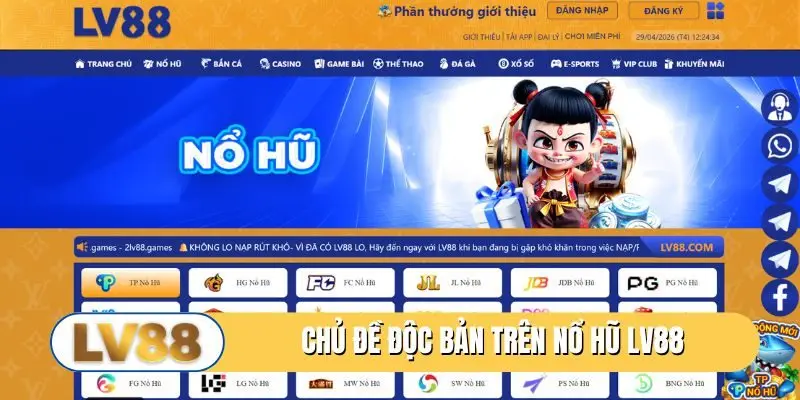 Chủ đề độc bản trên nổ hũ LV88