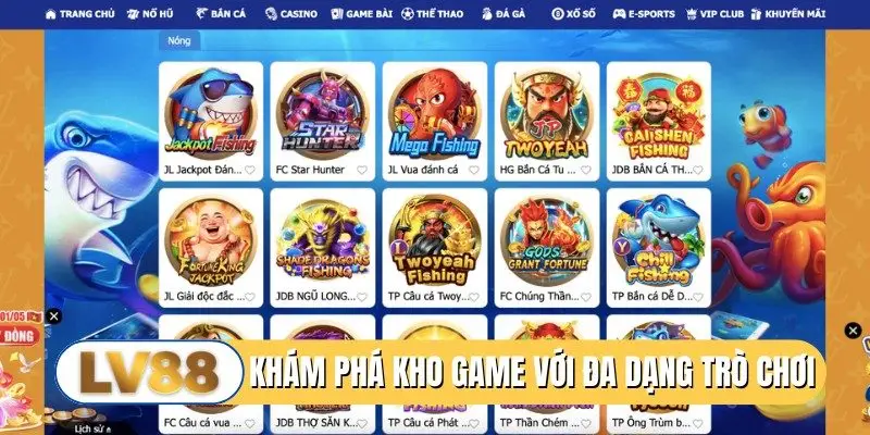 Khám phá kho game với đa dạng trò chơi