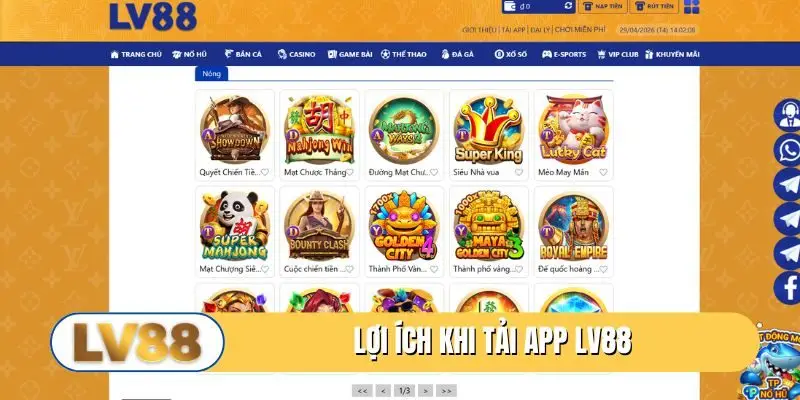 Lợi ích khi tải app LV88