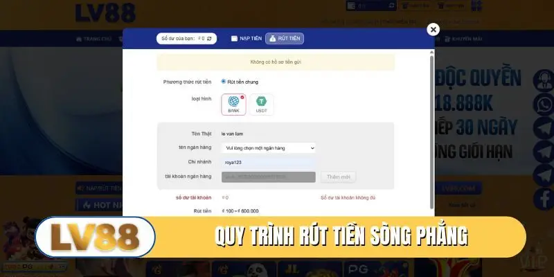 Quy trình rút tiền sòng phẳng
