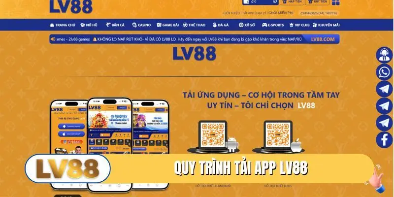 Quy trình tải app LV88
