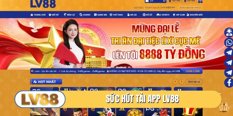 Sức hút tải app LV88